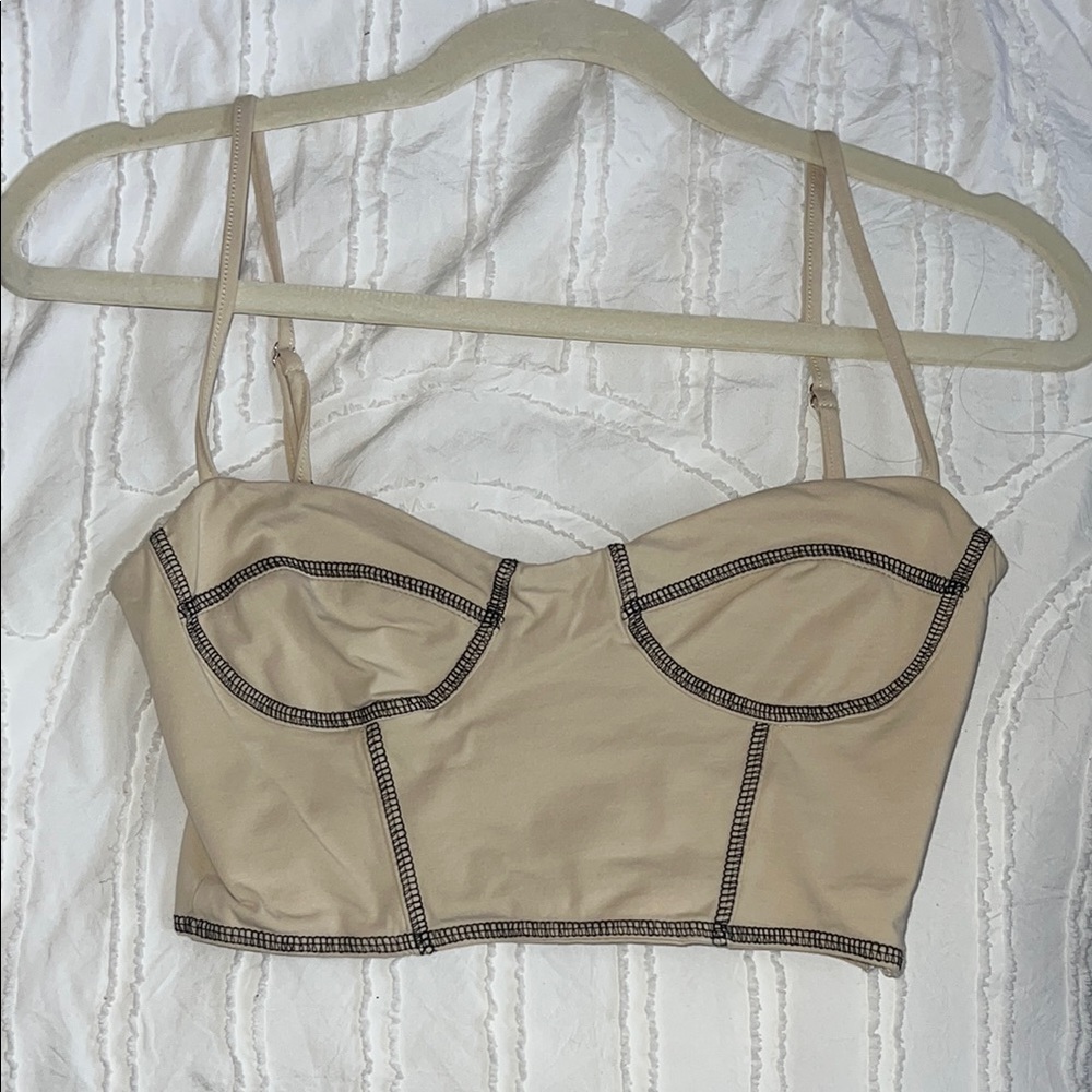 Princess Polly Beige Top with Black Accents